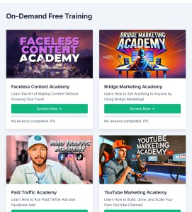 Training videos accessed for free